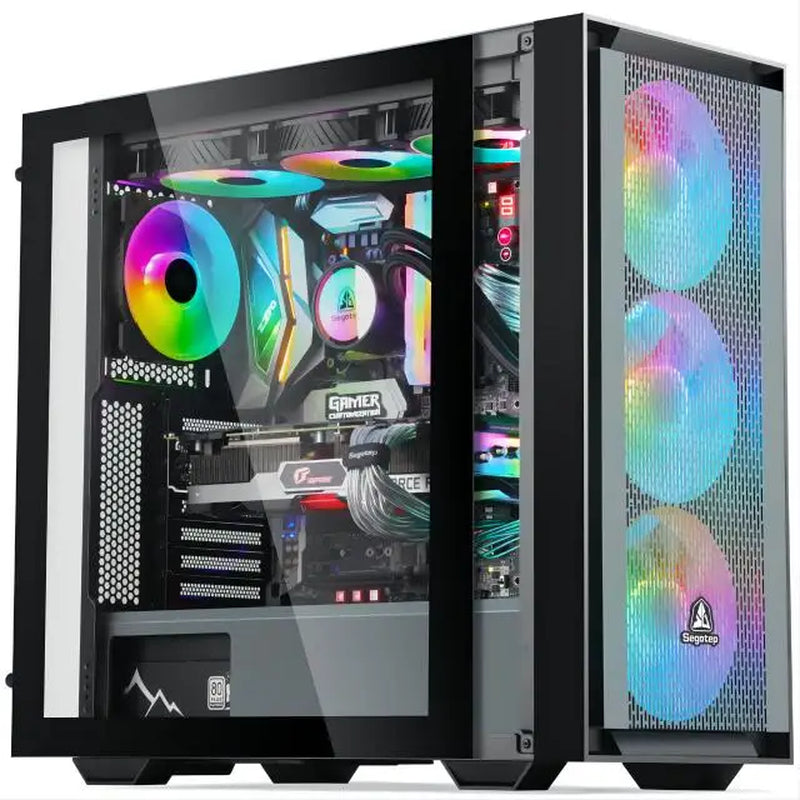 Gaming PC Core I7 CPU with 16G RAM 256G SSD HD4600 ATX/ITX/M-ATX Full View Side Panel Temper Glass Front Pc Gamer