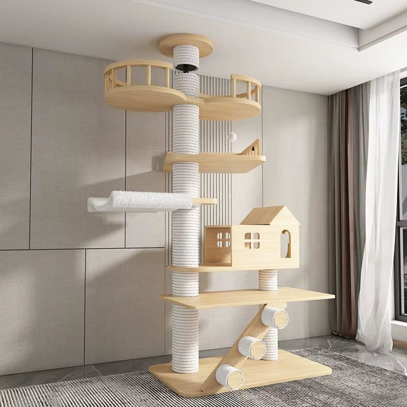 Large Multifunctional Sisal Post Multi-Story Cat Tree House Tower Cat Scratching Board Castle for Cats Pet Climbing Toy
