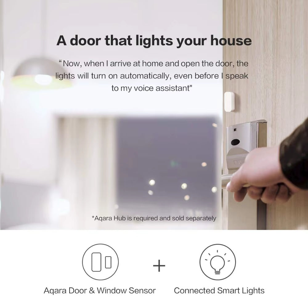 Door Window Sensor Zigbee Wireless Connection Alarm Smart Mini Door Sensor Work with Gateway Mi Home Homekit APP