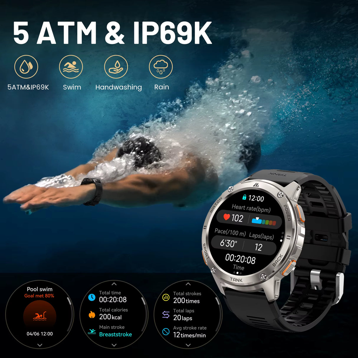 2025 TANK T3 Smart Watch for Men 500Mah Battery Smartwatch Women Digital Fitness Watches AMOLED AI Voice AOD Bluetooth