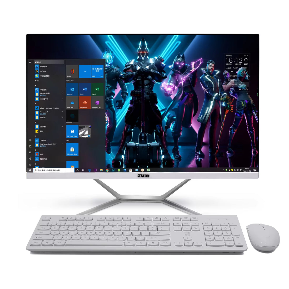 23.8 27 Inch White Desktop Computer PC Gaming All in One Intel 8 Core I7 10870H Monoblock NVIDIA GTX1650 4G GDDR5 for PC Gamer