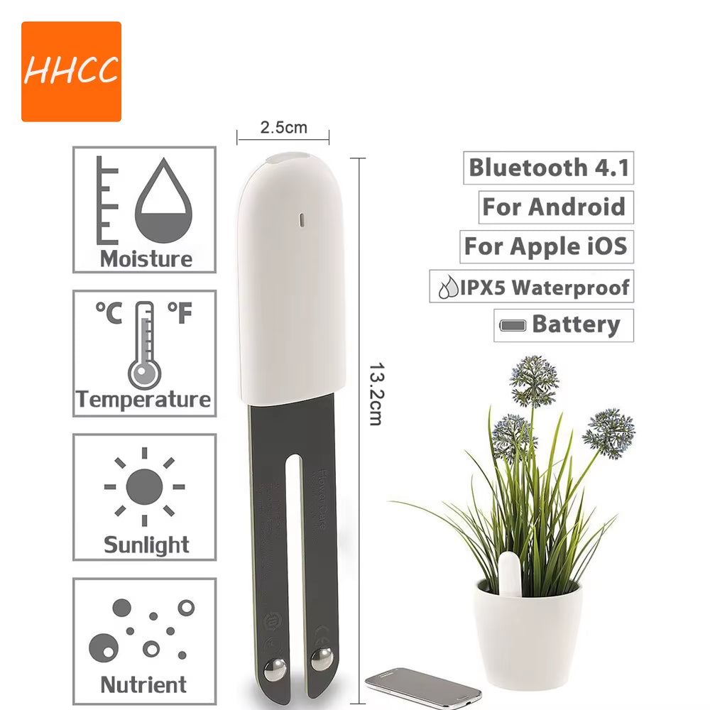 HHCC Smart Flower Flora Monitor Garden Care Plant Grass Soil Water Fertility Tester Sensor Gardening Detector for Xiaomi Mijia