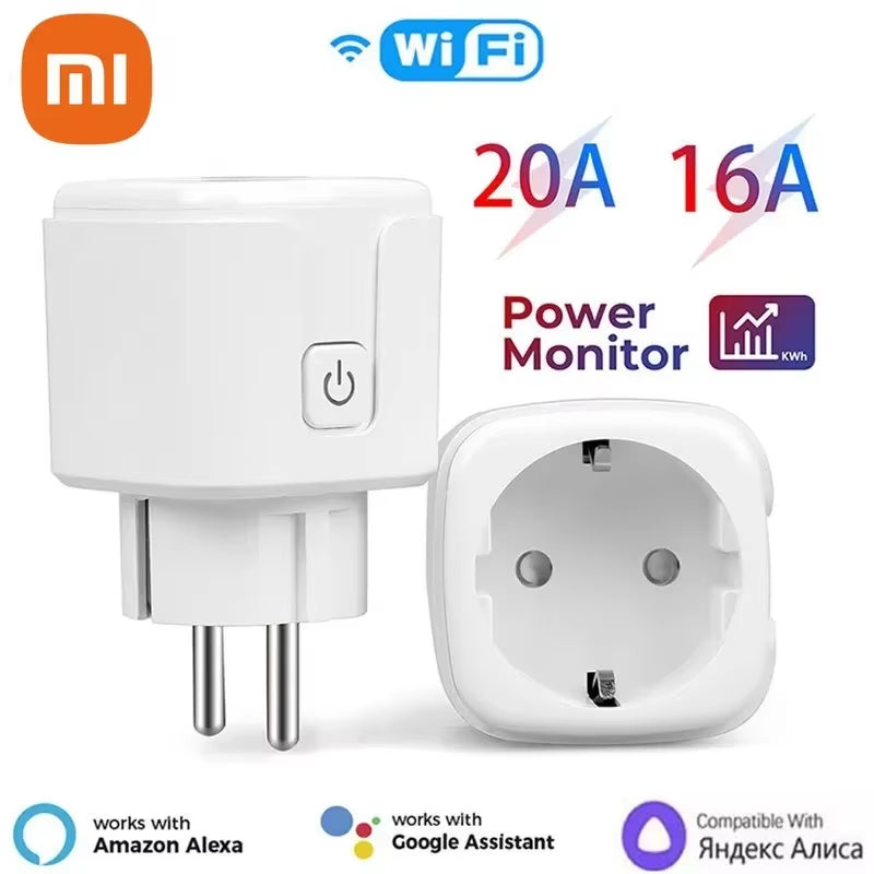 Xiaomi Smart Plug WiFi Socket EU 16A with Power Monitoring and Smart Life Scheduling, Compatible with Alexa and Google Home
