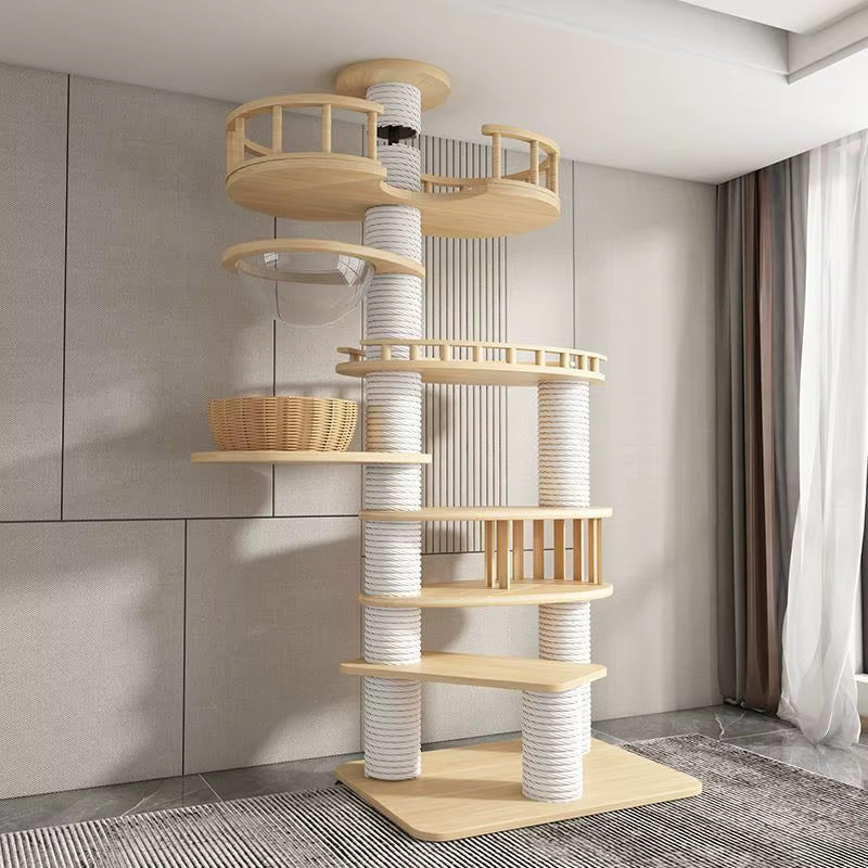 Large Multifunctional Sisal Post Multi-Story Cat Tree House Tower Cat Scratching Board Castle for Cats Pet Climbing Toy