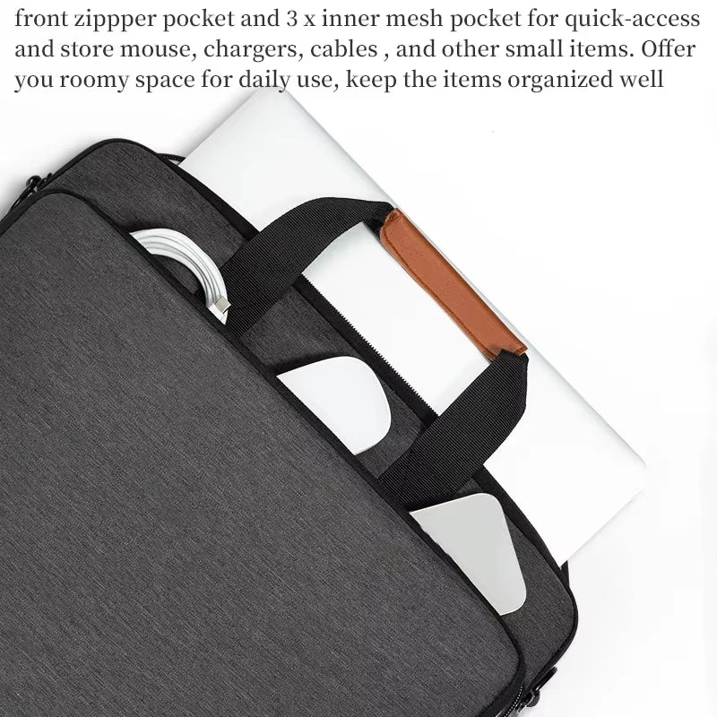 15.6 Inch Laptop Bag for Macbook Pro 16 15 M4 Microsoft HP Lenovo Acer Asus Razer Samsung Chromebook Shoulder Carrying Briefcase