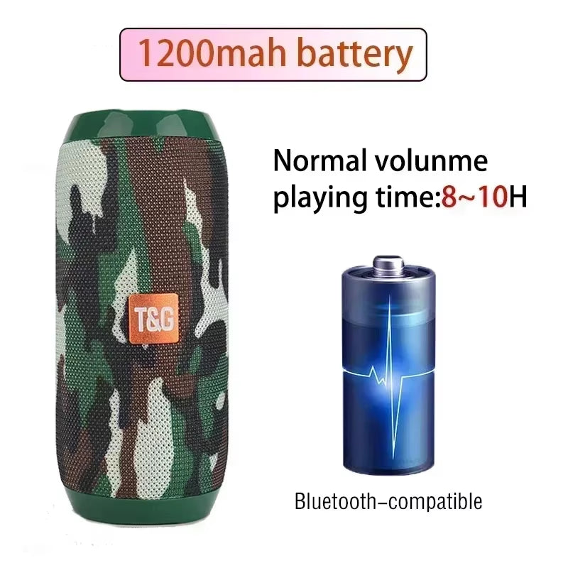 Portable Speaker Wireless Bluetooth-Compatible Subwoofer Outdoor Waterproof Loudspeaker Stereo Surround Support FM Radiotf