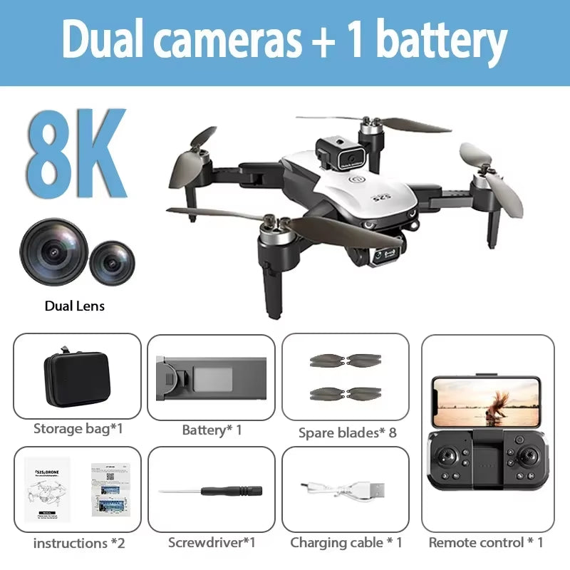 New S2S Mini Drone Profesional 8K HD Camera Fly 25Min Obstacle Avoidance Brushless Foldable Quadcopter Optical for Xiaomi