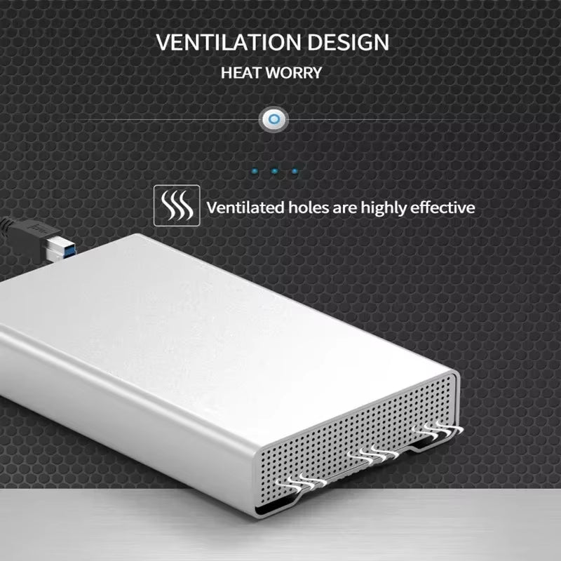 100% New Product Hdd Box 3.5 Sata Usb 3.0 Hard Disk Disco Duro 3.5 Hd Externo Hdd Case Metal Caddy &Housing Cover Blueendless