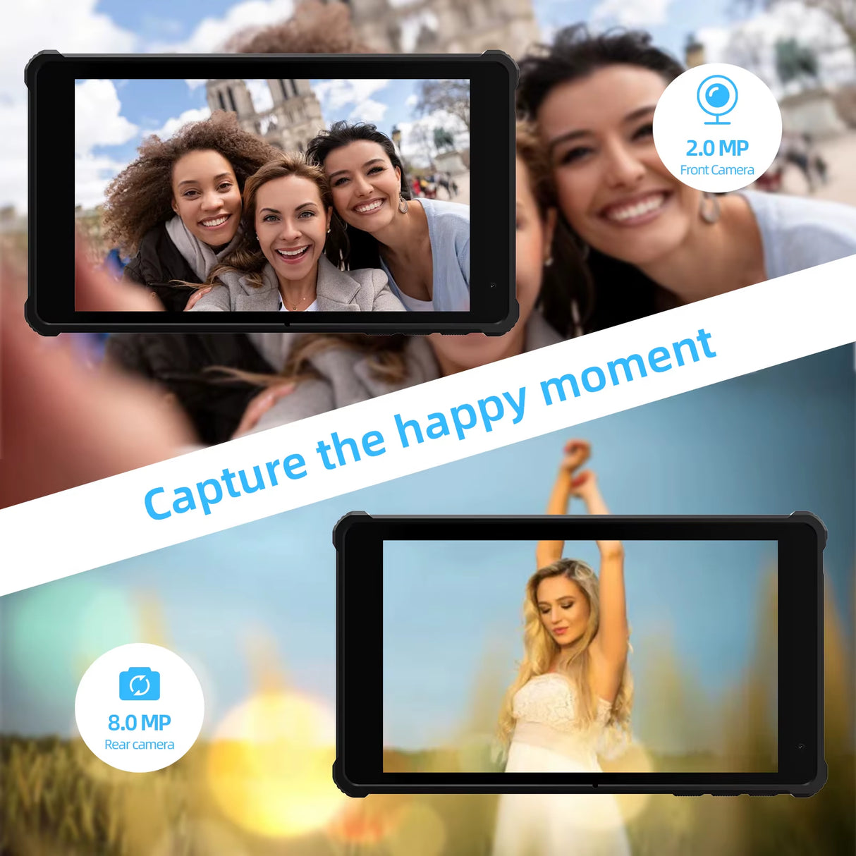 Tablet 7" Android 14 Tablets, 8GB RAM(3+5GB Expand) 64GB ROM, A523 Octa-Core Processor, 5G Wifi+Wifi6, Dual Camera,Black