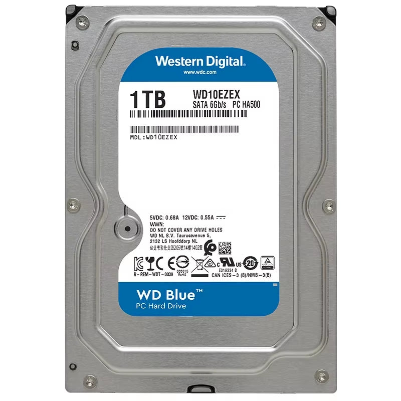 WD Blue 1TB 2TB 3TB 4TB 6TB 500GB Hard Drive HDD SATA III 6 Gb/S 3.5" Harddisk for Desktop PC Computer