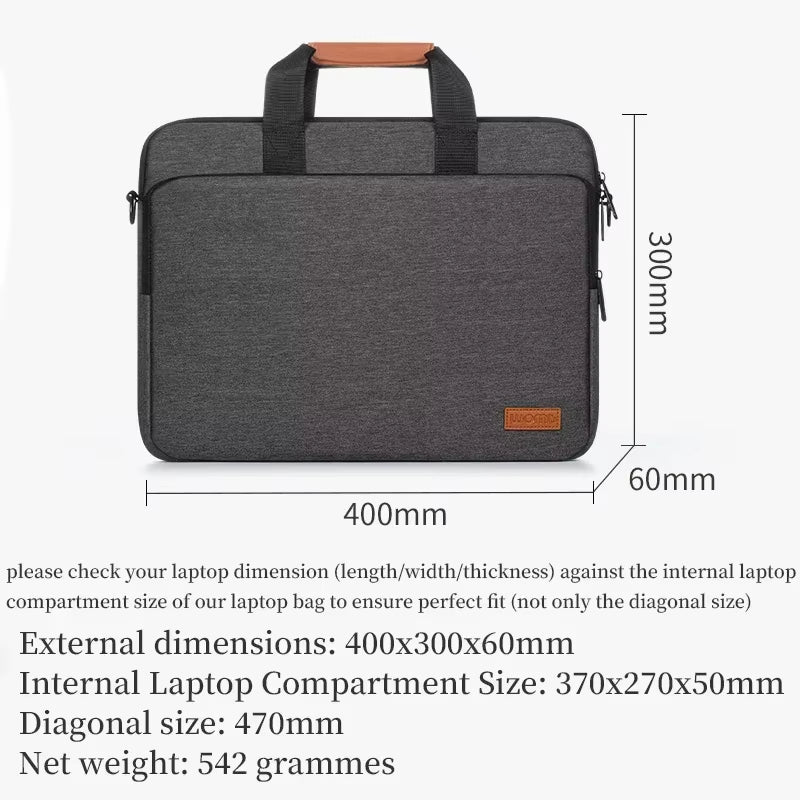 15.6 Inch Laptop Bag for Macbook Pro 16 15 M4 Microsoft HP Lenovo Acer Asus Razer Samsung Chromebook Shoulder Carrying Briefcase