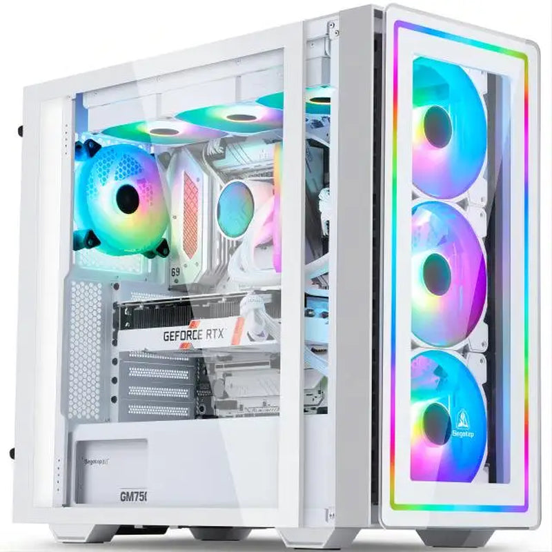 Gaming PC Core I7 CPU with 16G RAM 256G SSD HD4600 ATX/ITX/M-ATX Full View Side Panel Temper Glass Front Pc Gamers