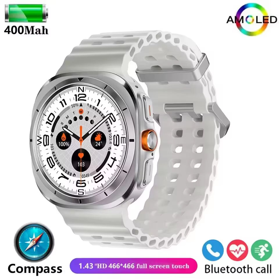 GPS New Watch 7 Ultra 47Mm Smart Watch IP68 Waterproof Bluetooth Call Compass Smartwatch for Men Women 1.43" AMOLED Screen Spo2