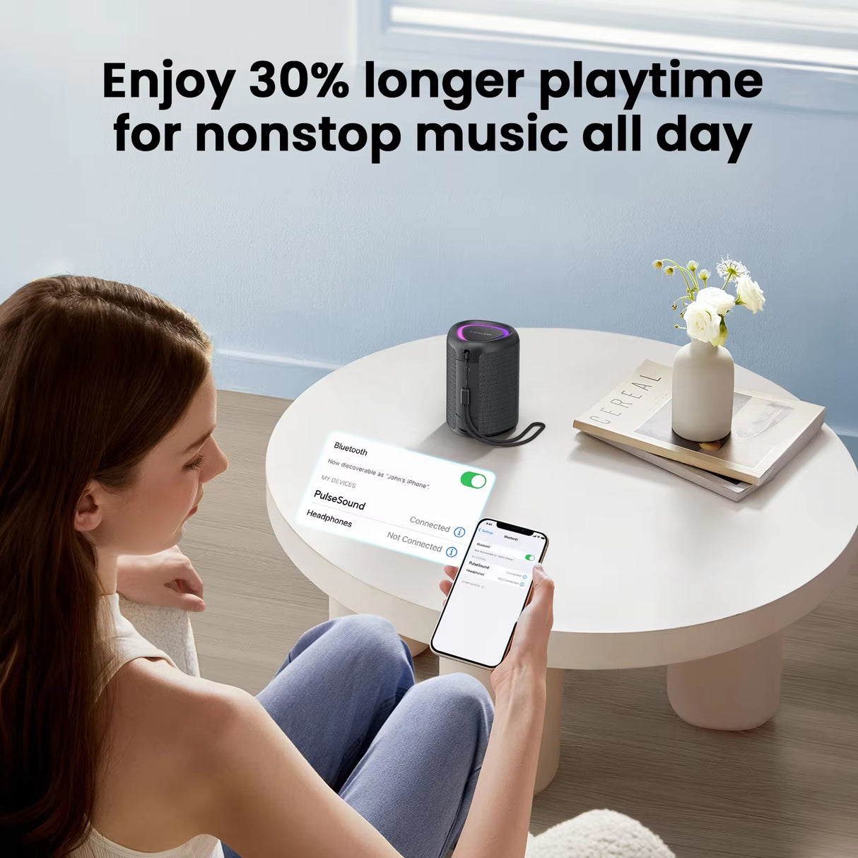 WISETIGER Mini Portable Outdoor Bluetooth Speaker Wireless Speaker BT5.3 TWS Connectivity Sound Box with LED Light