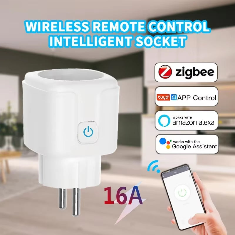 Xiaomi Smart Plug WiFi Socket EU 16A with Power Monitoring and Smart Life Scheduling, Compatible with Alexa and Google Home