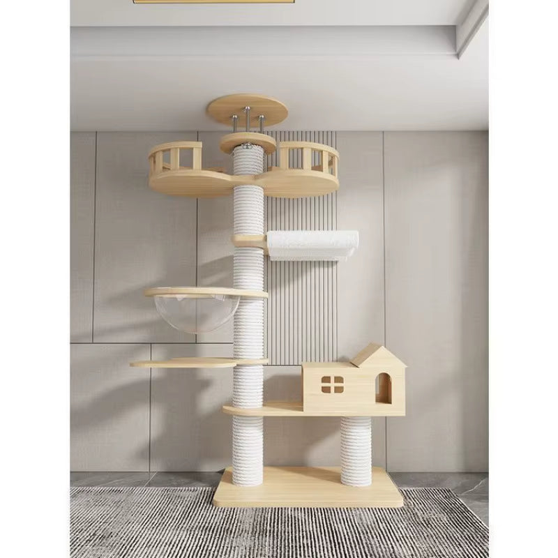 Large Multifunctional Sisal Post Multi-Story Cat Tree House Tower Cat Scratching Board Castle for Cats Pet Climbing Toy