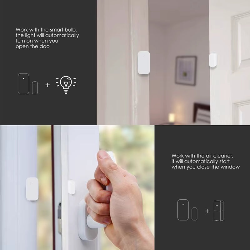 Door Window Sensor Zigbee Wireless Connection Alarm Smart Mini Door Sensor Work with Gateway Mi Home Homekit APP