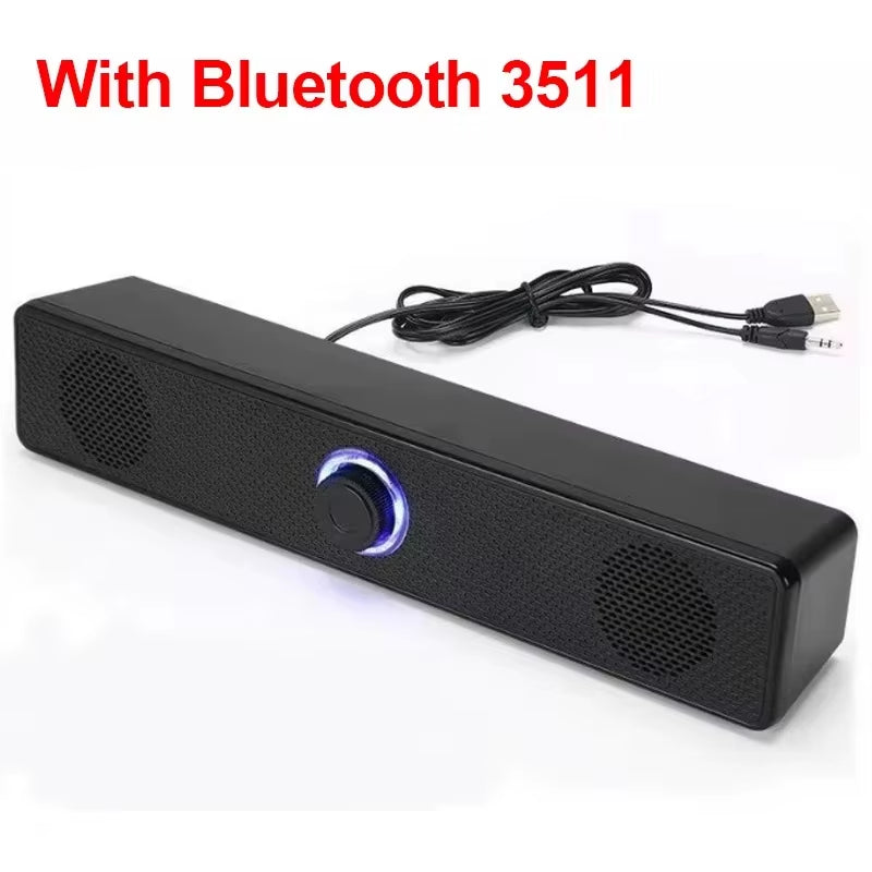 PC Soundbar Wired and Wireless Bluetooth Speaker USB Powered Soundbar for TV Pc Laptop Gaming Home Theater Surround Audio System