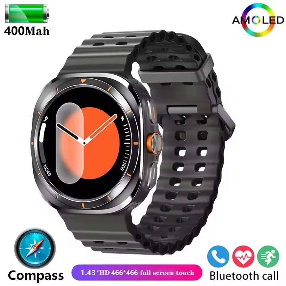 GPS New Watch 7 Ultra 47Mm Smart Watch IP68 Waterproof Bluetooth Call Compass Smartwatch for Men Women 1.43" AMOLED Screen Spo2