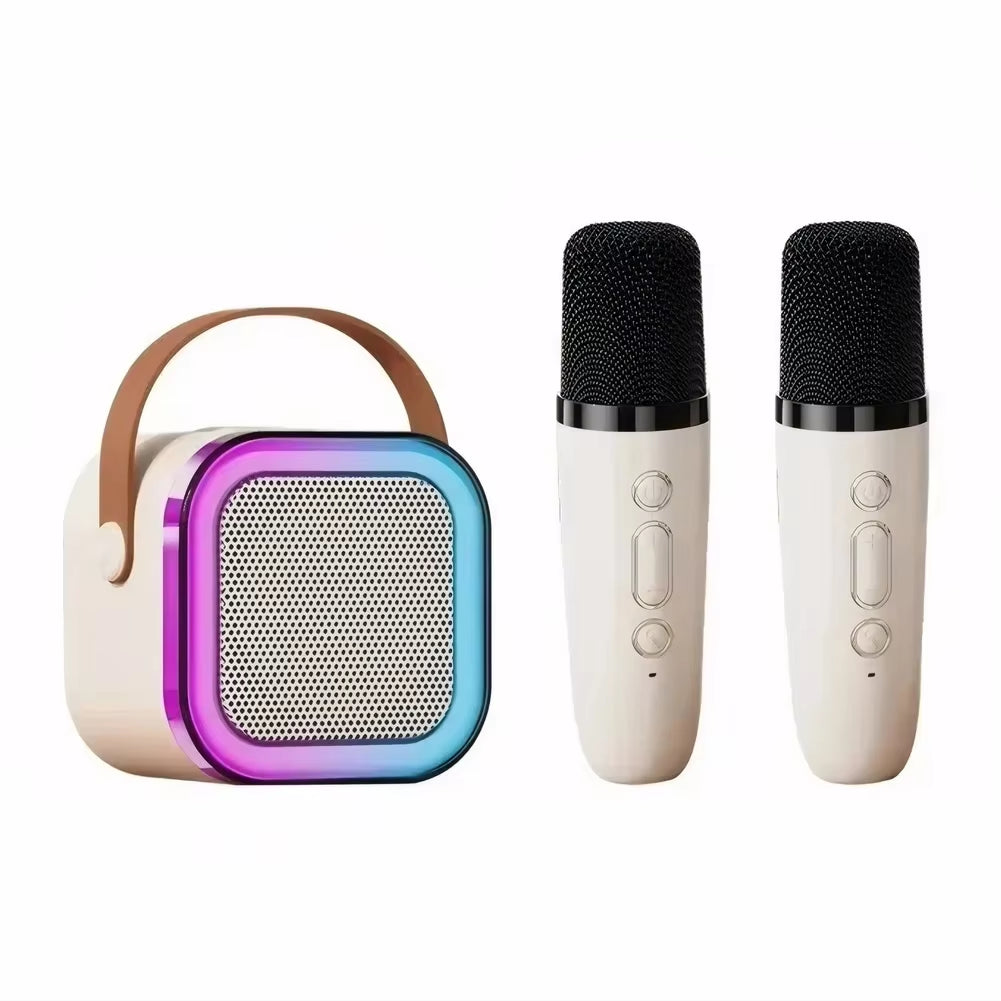 K12 Karaoke Machine Portable Bluetooth 5.3 PA Speaker System with 1-2 Wireless Microphones Home Family Singing Children'S Gifts