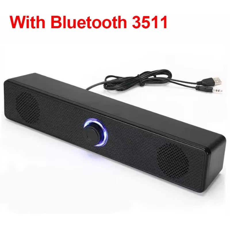 PC Soundbar Wired and Wireless Bluetooth Speaker USB Powered Soundbar for TV Pc Laptop Gaming Home Theater Surround Audio System