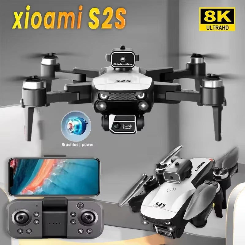 New S2S Mini Drone Profesional 8K HD Camera Fly 25Min Obstacle Avoidance Brushless Foldable Quadcopter Optical for Xiaomi