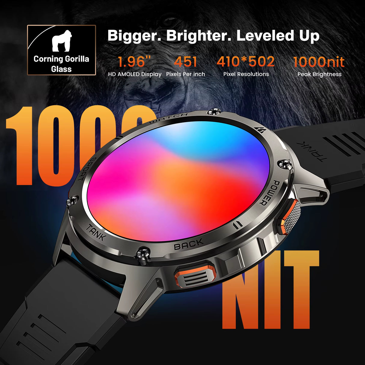 2025 TANK T3 Smart Watch for Men 500Mah Battery Smartwatch Women Digital Fitness Watches AMOLED AI Voice AOD Bluetooth
