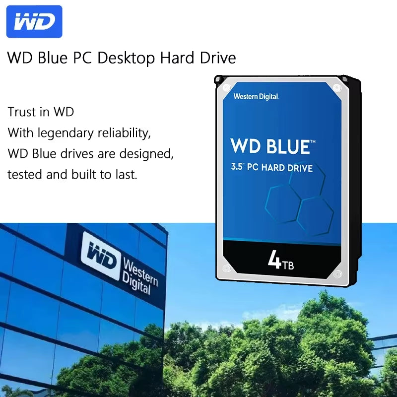 WD Blue 1TB 2TB 3TB 4TB 6TB 500GB Hard Drive HDD SATA III 6 Gb/S 3.5" Harddisk for Desktop PC Computer