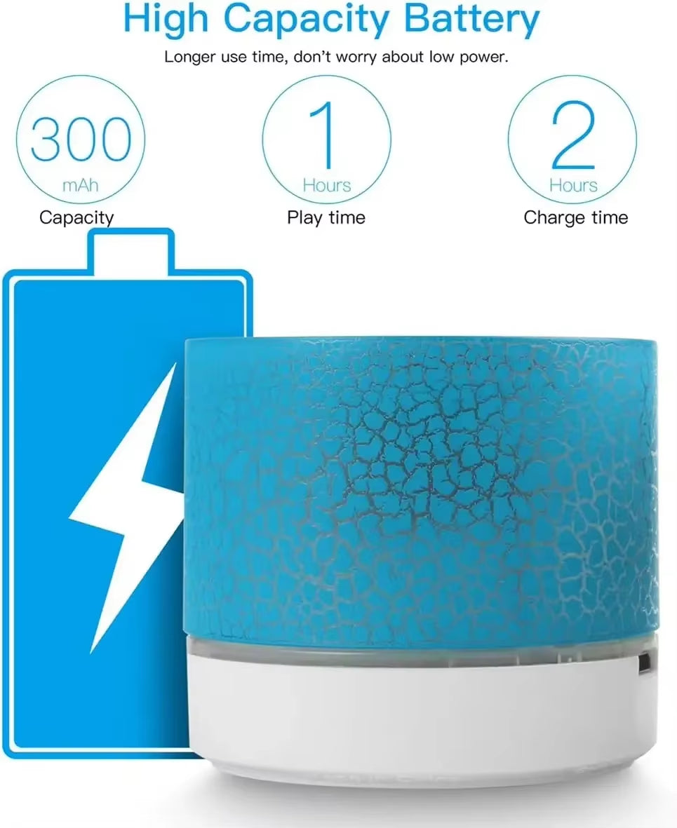 2024 Newest New Mini Crack Bluetooth Audio Portable Plug-In Subwoofer Sound Led Light Wireless Speaker Gift
