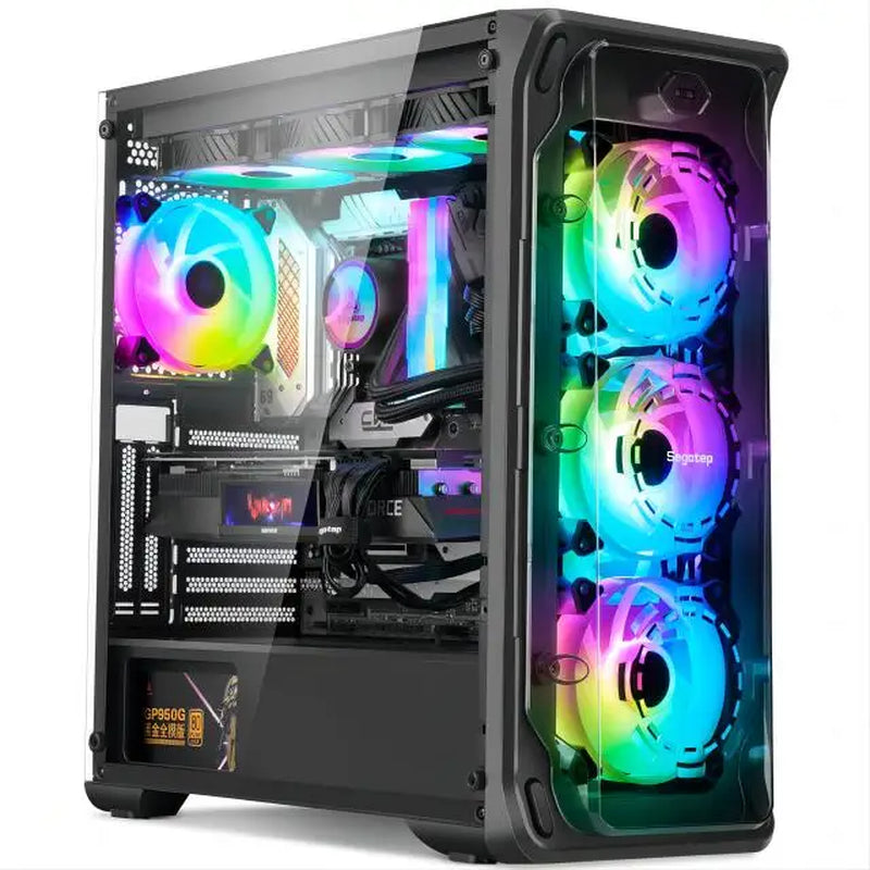 Gaming PC Core I7 CPU with 16G RAM 256G SSD HD4600 ATX/ITX/M-ATX Full View Side Panel Temper Glass Front Pc Gamer
