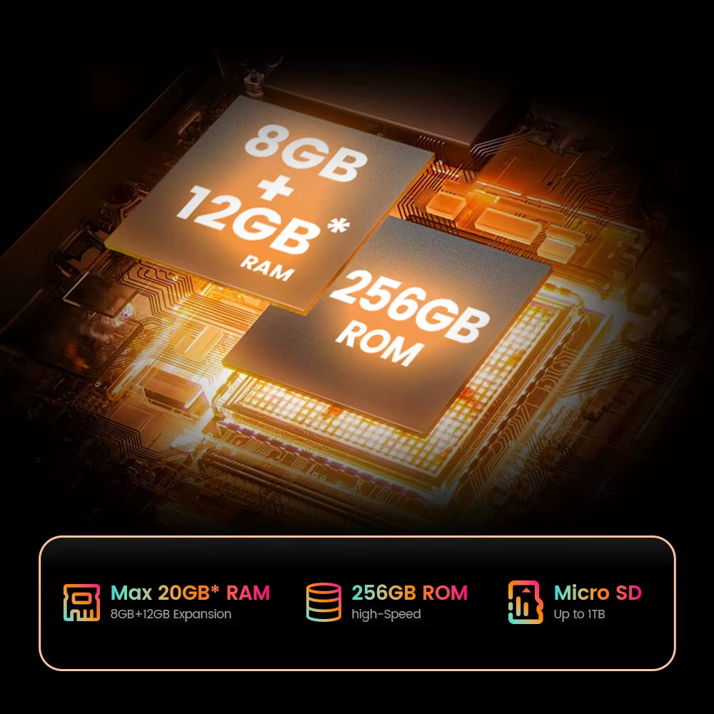 T60 12 Inch 2K Tablet Android 14 8GB+12GB RAM 256GB ROM T620 Octa-Core 8000Mah 18W PD Fast Charging 4G Volte GPS Tablets