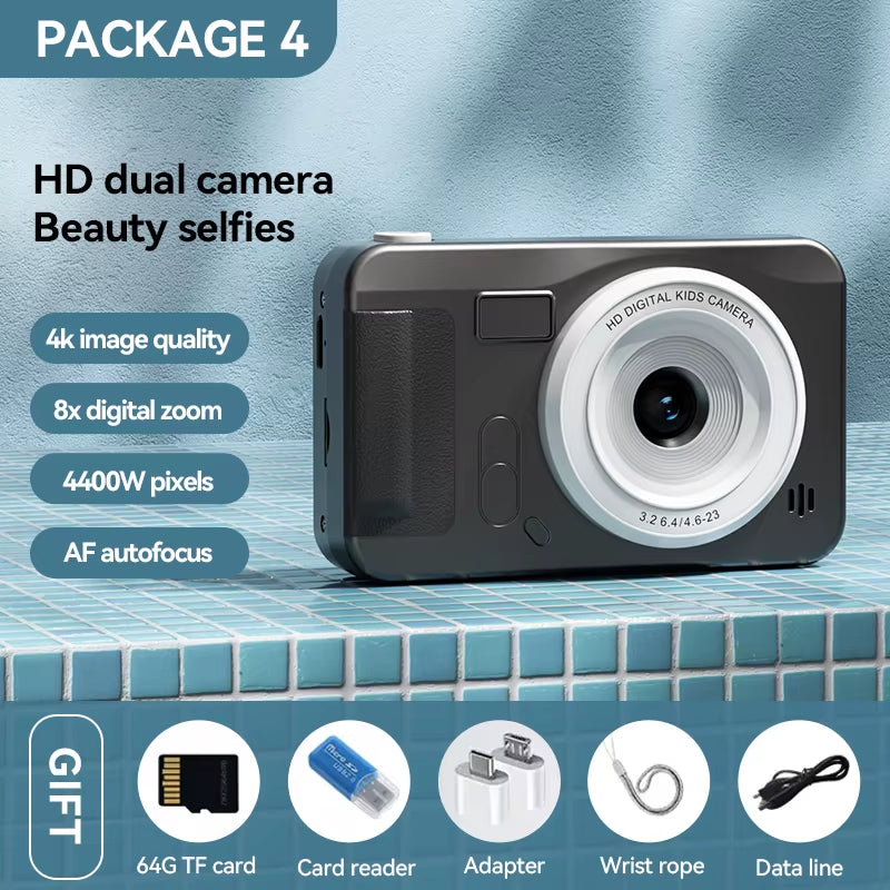 New 4K Digital Camera 4400W Pixel Retro Ccd Portable Card Camera Entry-Level Camera Dual Camera Flash 50Mlilion Pixel Auto Focus