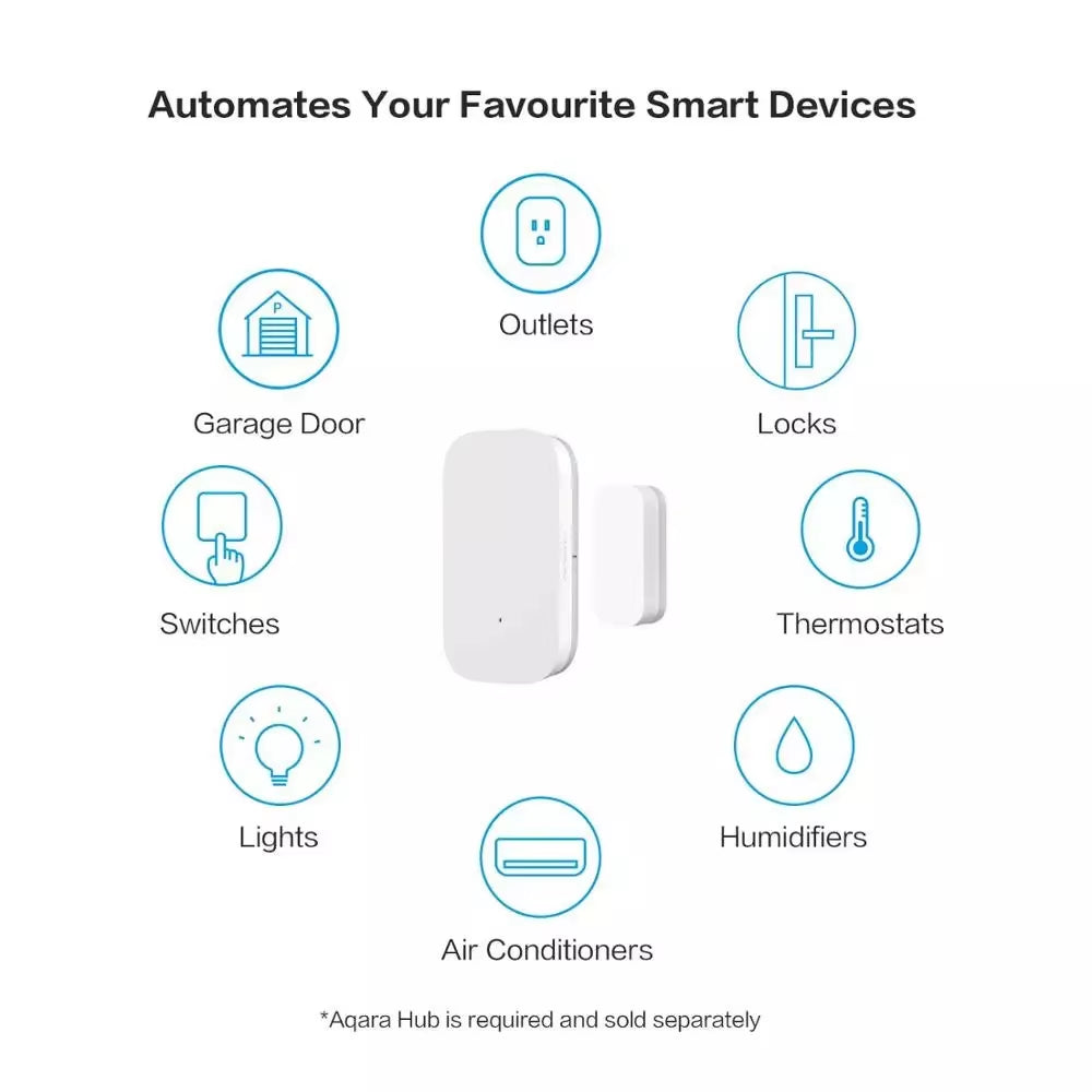 Door Window Sensor Zigbee Wireless Connection Alarm Smart Mini Door Sensor Work with Gateway Mi Home Homekit APP