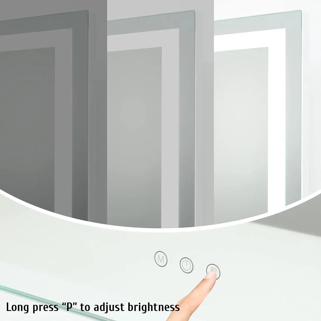 Cosmetic Makeup Mirror with Led Lights Lighted Vanity Tabletop Dimmable Multi-Color Travel Mirrors with 15X Spot Maganify Mirror