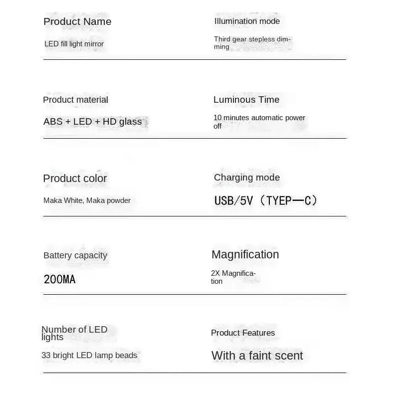 Mini Portable Folding Makeup Mirror Led Lights Magnifying Compact Pocket Travel Aesthetic Vanity Mirrors Make up Tools