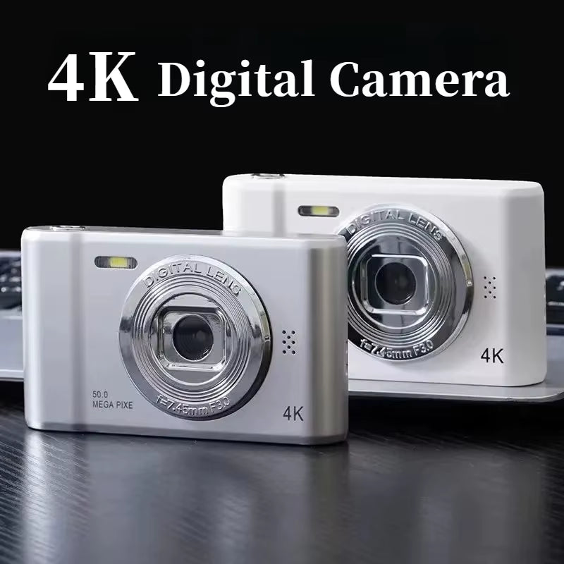 4K Digital Camera Travel Selfie Camara 50 Megapixels HD Zoom Photography 2.4Inch Screen Entry-Level Kids Campus Mini Retro Cam