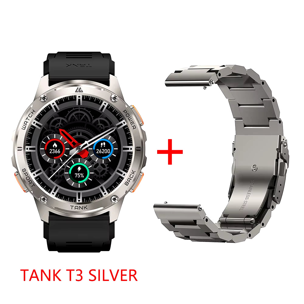 2025 TANK T3 Smart Watch for Men 500Mah Battery Smartwatch Women Digital Fitness Watches AMOLED AI Voice AOD Bluetooth