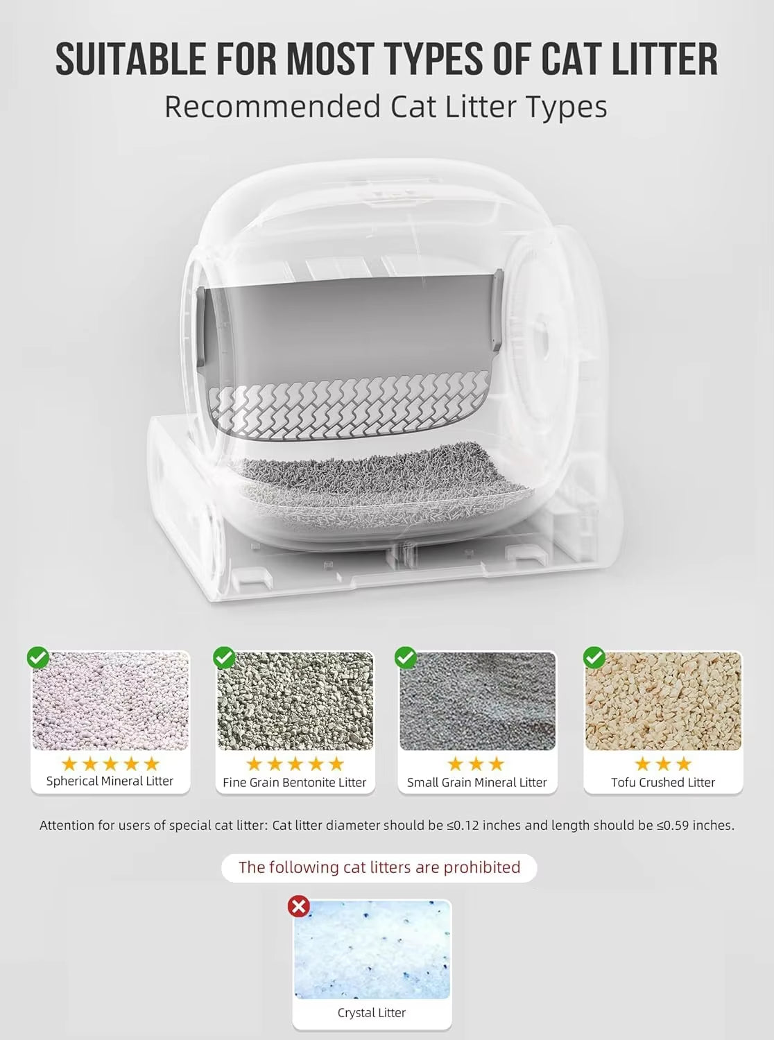 65L Automatic Smart Cat Litter Box Self Cleaning Fully Enclosed Cat Litter Box Pet Toilet Litter Tray