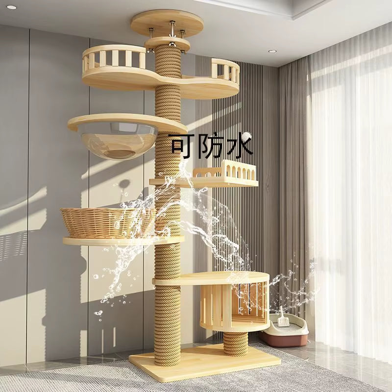 Large Multifunctional Sisal Post Multi-Story Cat Tree House Tower Cat Scratching Board Castle for Cats Pet Climbing Toy