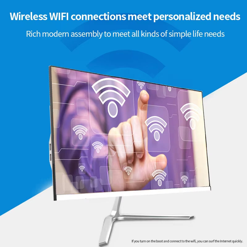 22 Inch All-In-One Desktop A8 -7410 AMD All in One Computer Full Set Gaming PC DDR3 512GB SSD PC All in One