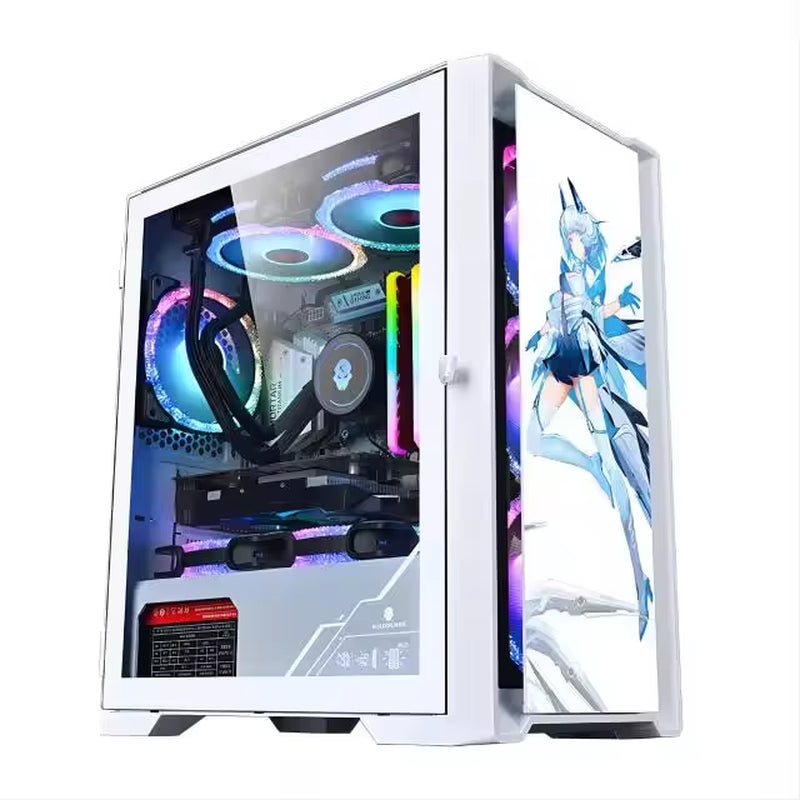 Gaming PC Core I7 CPU with 16G RAM 256G SSD HD4600 ATX/ITX/M-ATX Full View Side Panel Temper Glass Front Pc Gamers