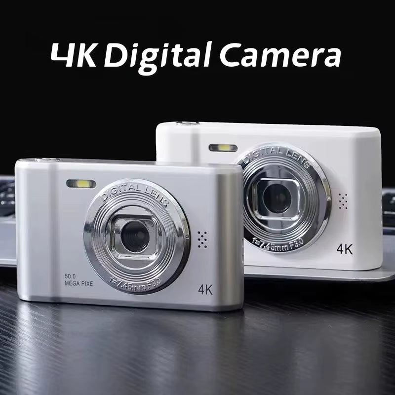 4K Digital Camera 50 Megapixels HD Photography Travel Selfie Camera 2.4 Inch Screen Entry-Level Kids Campus Selfie Mini Camera