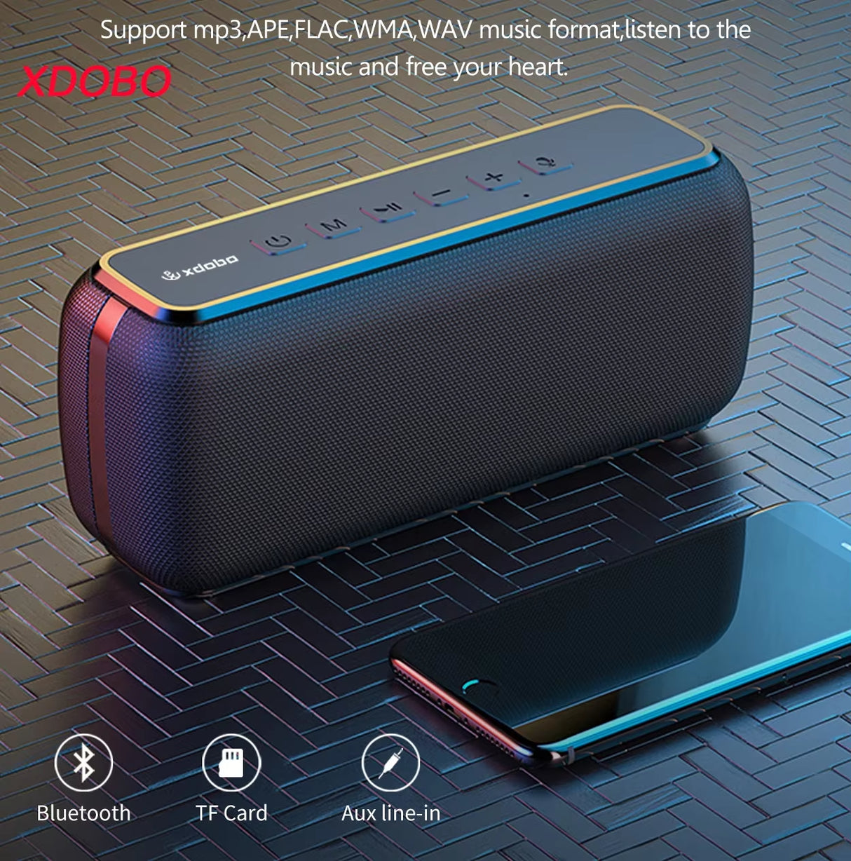 X8 II 60W Portable Bluetooth-Compatible Speakers 6600Mah Bass Sound Box Wireless Waterproof TWS Boombox
