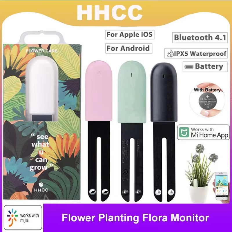 HHCC Smart Flower Flora Monitor Garden Care Plant Grass Soil Water Fertility Tester Sensor Gardening Detector for Xiaomi Mijia