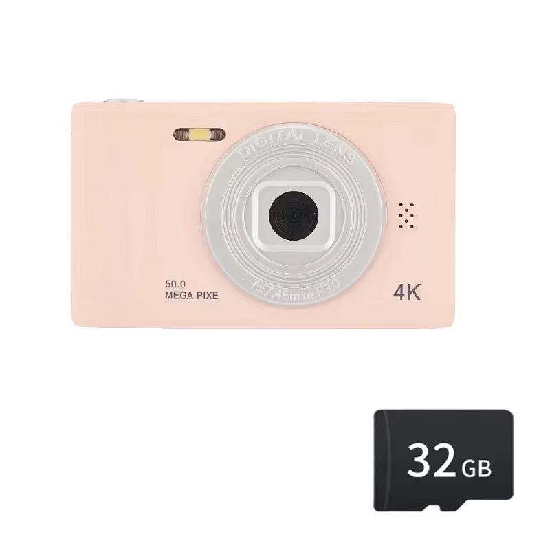 4K Digital Camera Travel Selfie Camara 50 Megapixels HD Zoom Photography 2.4Inch Screen Entry-Level Kids Campus Mini Retro Cam
