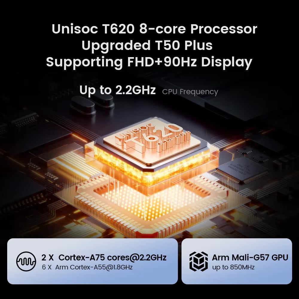 【New】 T50 plus Android 14 Tablet 11" 2K 90Hz High Refresh 6GB +256GB UNISOC T620 8000Mah Battery 8MP+13MP Camera 4G Tab