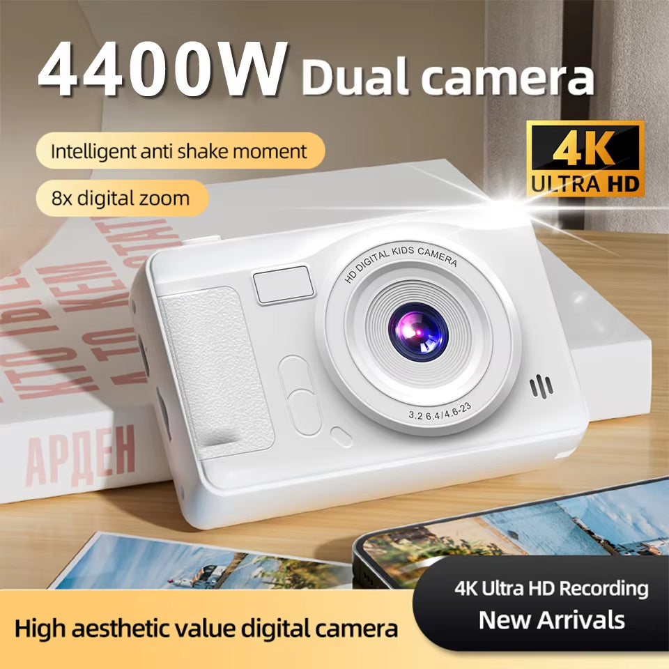 New 4K Digital Camera 4400W Pixel Retro Ccd Portable Card Camera Entry-Level Camera Dual Camera Flash 50Mlilion Pixel Auto Focus