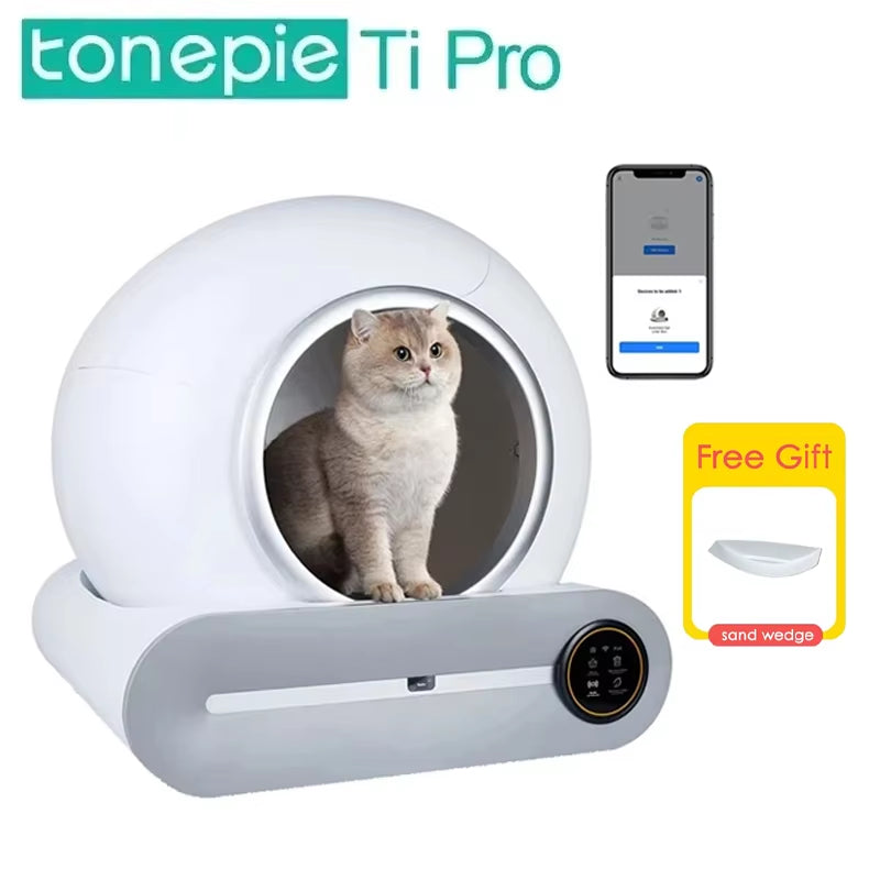 65L Automatic Smart Cat Litter Box Self Cleaning Fully Enclosed Cat Litter Box Pet Toilet Litter Tray