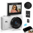 4K Digital Camera for Photography and 18X Digital Zoom Camera 64MP Compact Vlogging You Tube Camera 3'' Flip Screen with Flash