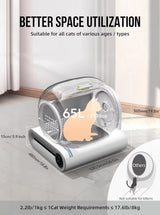 65L Automatic Smart Cat Litter Box Self Cleaning Fully Enclosed Cat Litter Box Pet Toilet Litter Tray